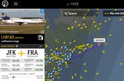 Viewing real-time movement of aircraft in the sky with full flight information online